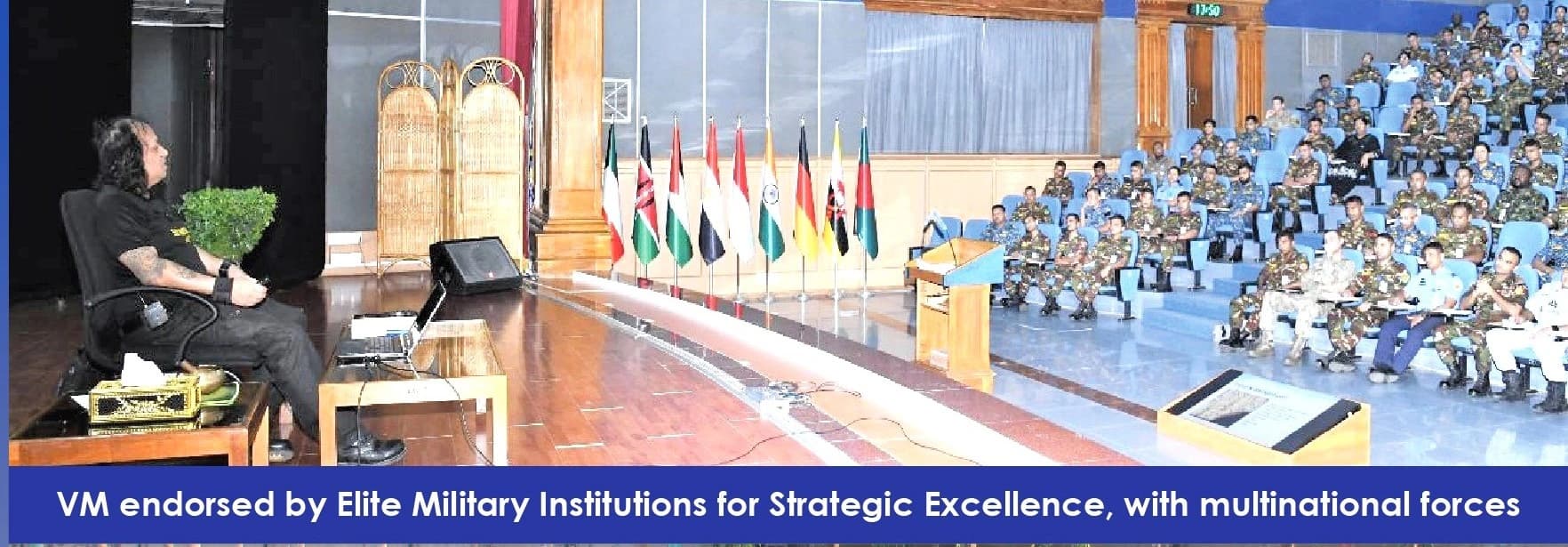 VM endorsed by elite military institutions for strategic excellence, with multinational forces
