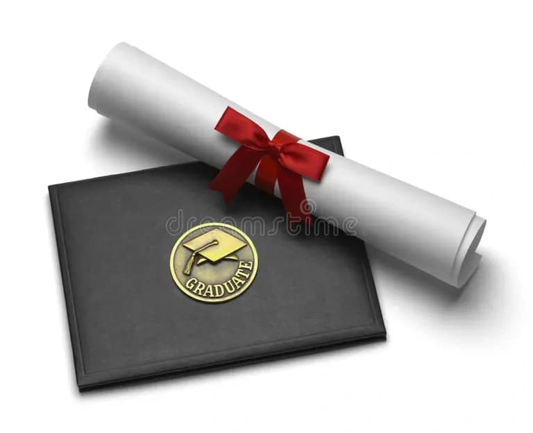 Certificate scroll and diploma