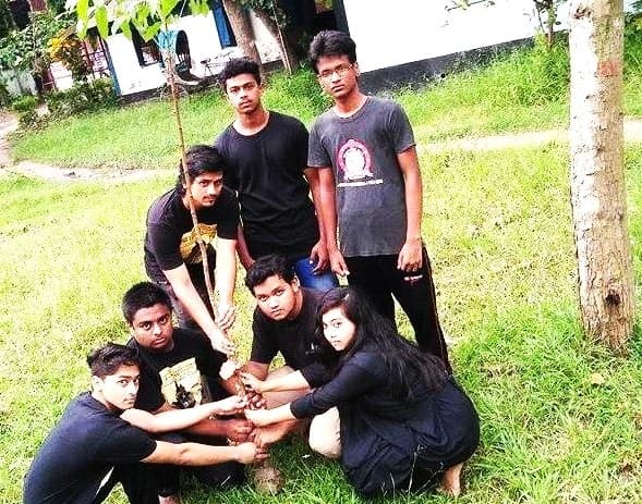Tree plantation by Butthan students